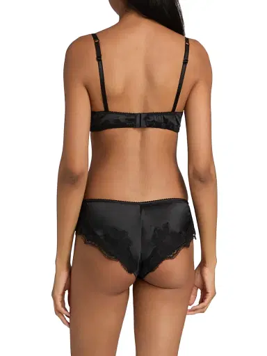 Dolce & Gabbana Women's Lace-Trimmed Silk Bra - Nero | Thumbnail 4 Dolce & Gabbana Women's Lace-Trimmed Silk Bra - Nero | Thumbnail 4