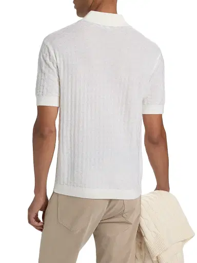 Emporio Armani Men's Tonal Basketweave Wool Sweater | Thumbnail 5 Emporio Armani Men's Tonal Basketweave Wool Sweater | Thumbnail 5