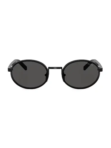 Prada Women's 52MM Oval Sunglasses - Black | Thumbnail 2 Prada Women's 52MM Oval Sunglasses - Black | Thumbnail 2
