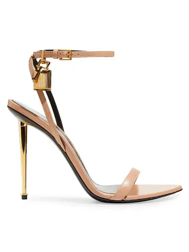 Tom Ford Women's Padlock 105MM Leather Point-Toe Ankle-Strap Sandals | Thumbnail 1 Tom Ford Women's Padlock 105MM Leather Point-Toe Ankle-Strap Sandals | Thumbnail 1
