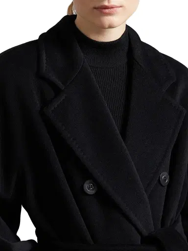 Max Mara Women's 101801 Icon Madame Wool Cashmere Double-Breasted Coat - Black - Size 10 | Thumbnail 5 Max Mara Women's 101801 Icon Madame Wool Cashmere Double-Breasted Coat - Black - Size 10 | Thumbnail 5