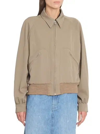 Maison Margiela Women's Wool Gabardine Zip Jacket | Thumbnail 3 Maison Margiela Women's Wool Gabardine Zip Jacket | Thumbnail 3