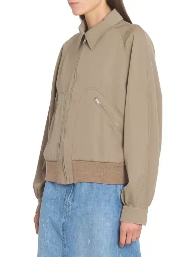 Maison Margiela Women's Wool Gabardine Zip Jacket | Thumbnail 4 Maison Margiela Women's Wool Gabardine Zip Jacket | Thumbnail 4