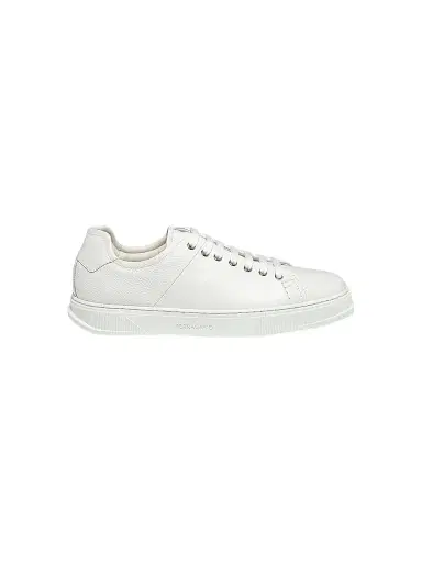 Ferragamo Men's Clayton Leather Low-Top Sneakers - Bianco Ottico - Size 13 | Thumbnail 1 Ferragamo Men's Clayton Leather Low-Top Sneakers - Bianco Ottico - Size 13 | Thumbnail 1