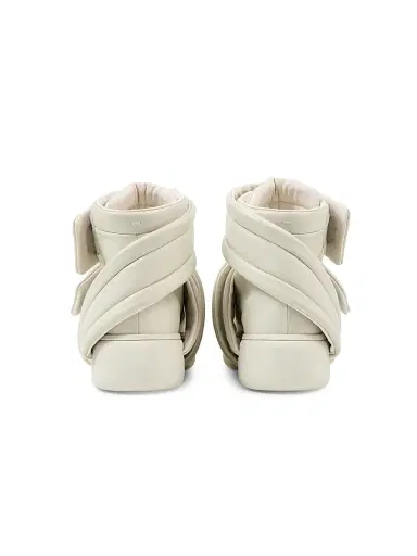Maison Margiela Men's Future Show Leather High-Top Sneakers - Oyster Gray | Thumbnail 3 Maison Margiela Men's Future Show Leather High-Top Sneakers - Oyster Gray | Thumbnail 3