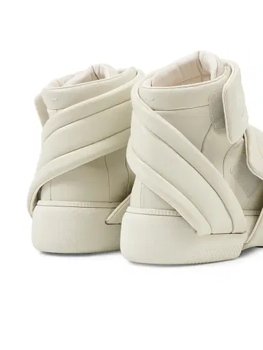 Maison Margiela Men's Future Show Leather High-Top Sneakers - Oyster Gray | Thumbnail 4 Maison Margiela Men's Future Show Leather High-Top Sneakers - Oyster Gray | Thumbnail 4