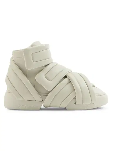 Maison Margiela Men's Future Show Leather High-Top Sneakers - Oyster Gray | Thumbnail 1 Maison Margiela Men's Future Show Leather High-Top Sneakers - Oyster Gray | Thumbnail 1