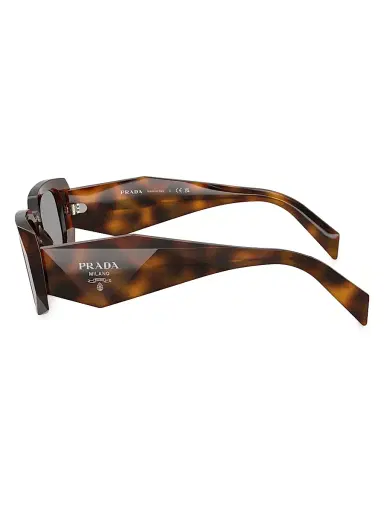 Prada Women's 51MM Rectangular Sunglasses - Dark Havana Grey | Thumbnail 3 Prada Women's 51MM Rectangular Sunglasses - Dark Havana Grey | Thumbnail 3