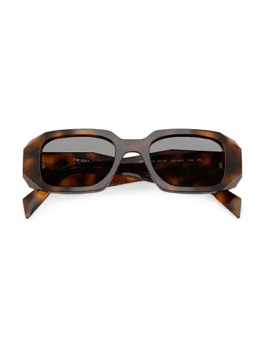 Prada Women's 51MM Rectangular Sunglasses - Dark Havana Grey | Thumbnail 5 Prada Women's 51MM Rectangular Sunglasses - Dark Havana Grey | Thumbnail 5