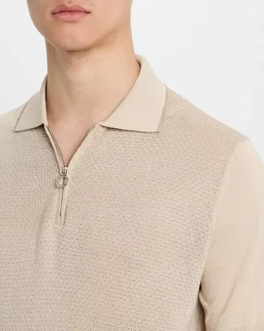 Stefano Ricci Men 's Short-Sleeve Quarter-Zip Polo Sweater | Thumbnail 5 Stefano Ricci Men 's Short-Sleeve Quarter-Zip Polo Sweater | Thumbnail 5