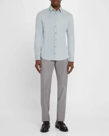 Giorgio Armani Men's Flex Tortona Cotton Jersey Sport Shirt | Thumbnail 2 Giorgio Armani Men's Flex Tortona Cotton Jersey Sport Shirt | Thumbnail 2