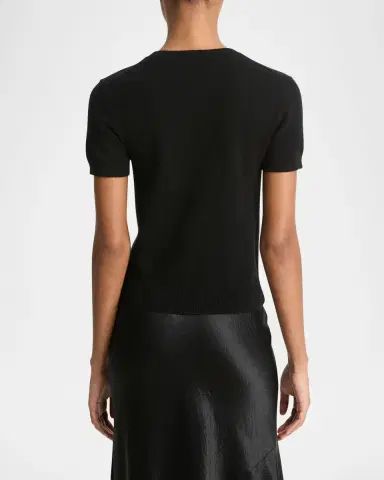 Vince Short-Sleeve Cashmere-Blend Tee | Thumbnail 3 Vince Short-Sleeve Cashmere-Blend Tee | Thumbnail 3