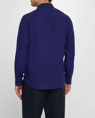 Vilebrequin Men 's Caroubis Solid Linen Sport Shirt | Thumbnail 3 Vilebrequin Men 's Caroubis Solid Linen Sport Shirt | Thumbnail 3