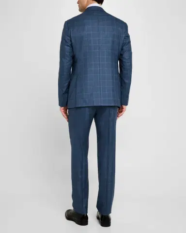 Giorgio Armani Men 's Blurred Windowpane 240G Suit | Thumbnail 3 Giorgio Armani Men 's Blurred Windowpane 240G Suit | Thumbnail 3