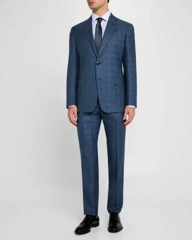 Giorgio Armani Men 's Blurred Windowpane 240G Suit | Thumbnail 6 Giorgio Armani Men 's Blurred Windowpane 240G Suit | Thumbnail 6
