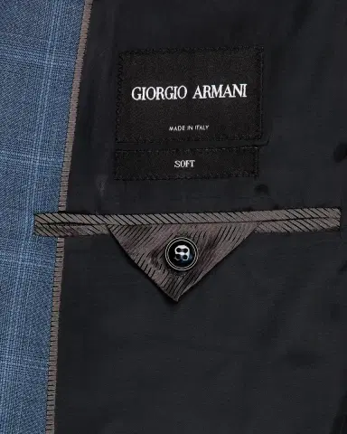 Giorgio Armani Men 's Blurred Windowpane 240G Suit | Thumbnail 7 Giorgio Armani Men 's Blurred Windowpane 240G Suit | Thumbnail 7