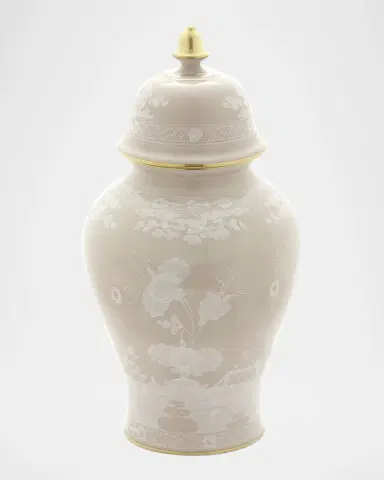 Ginori 1735 Oriente Italiano Meringa Large Potiche Vase - 15" | Thumbnail 2 Ginori 1735 Oriente Italiano Meringa Large Potiche Vase - 15" | Thumbnail 2