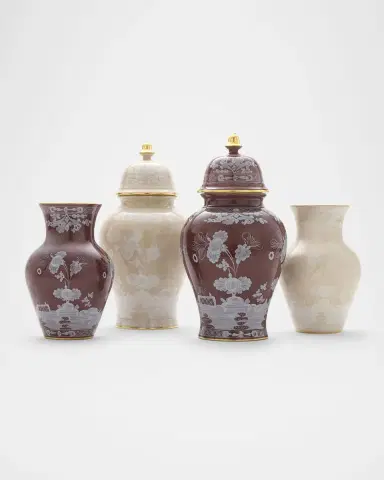 Ginori 1735 Oriente Italiano Meringa Large Potiche Vase - 15" | Thumbnail 3 Ginori 1735 Oriente Italiano Meringa Large Potiche Vase - 15" | Thumbnail 3