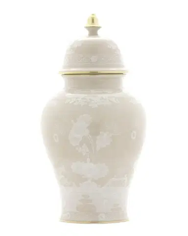 Ginori 1735 Oriente Italiano Meringa Large Potiche Vase - 15" | Thumbnail 1 Ginori 1735 Oriente Italiano Meringa Large Potiche Vase - 15" | Thumbnail 1