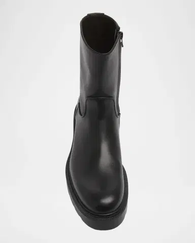 THE ROW Leather Short Moto Boots | Thumbnail 5 THE ROW Leather Short Moto Boots | Thumbnail 5