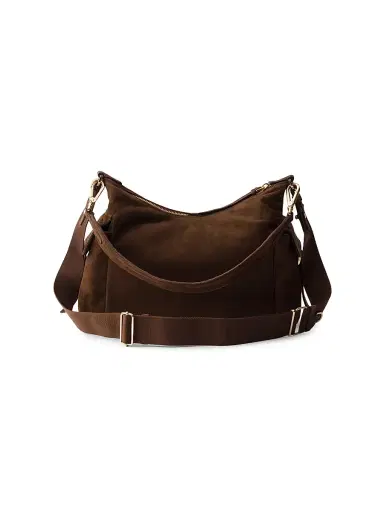 Prada Women's Large Explore Suede Shoulder Bag - Dark Brown | Thumbnail 3 Prada Women's Large Explore Suede Shoulder Bag - Dark Brown | Thumbnail 3