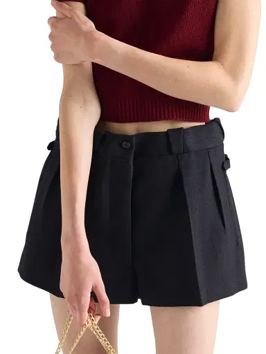 Prada Women's Chevron Wool Shorts - Blue | Thumbnail 6 Prada Women's Chevron Wool Shorts - Blue | Thumbnail 6