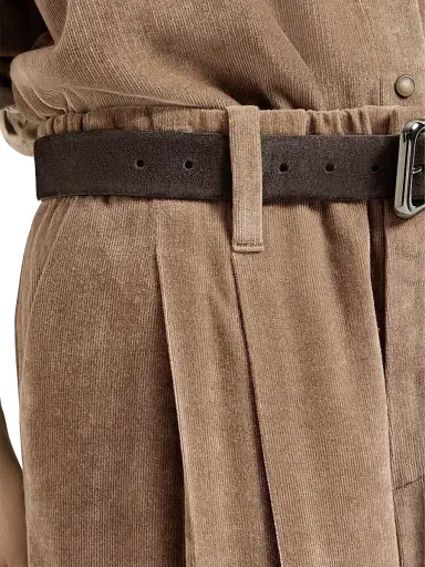Brunello Cucinelli Women's Fluid Corduroy Baggy Sartorial Trousers - Espresso | Thumbnail 5 Brunello Cucinelli Women's Fluid Corduroy Baggy Sartorial Trousers - Espresso | Thumbnail 5