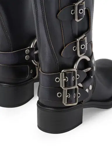 Miu Miu Women's Leather Boots - Black | Thumbnail 2 Miu Miu Women's Leather Boots - Black | Thumbnail 2