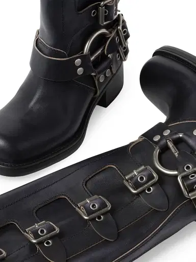 Miu Miu Women's Leather Boots - Black | Thumbnail 3 Miu Miu Women's Leather Boots - Black | Thumbnail 3