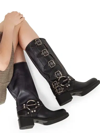 Miu Miu Women's Leather Boots - Black | Thumbnail 4 Miu Miu Women's Leather Boots - Black | Thumbnail 4