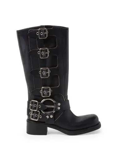 Miu Miu Women's Leather Boots - Black | Thumbnail 1 Miu Miu Women's Leather Boots - Black | Thumbnail 1