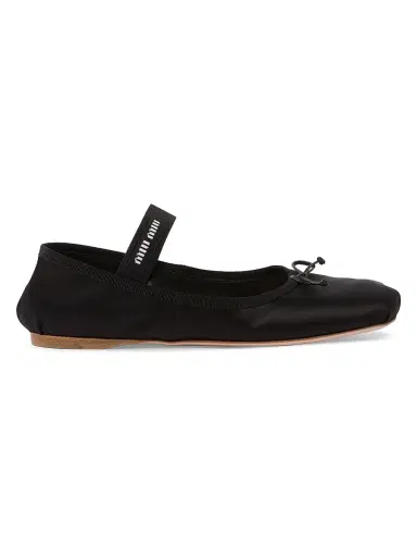 Miu Miu Women's Satin Ballerinas - Black - Size 10 | Thumbnail 1 Miu Miu Women's Satin Ballerinas - Black - Size 10 | Thumbnail 1