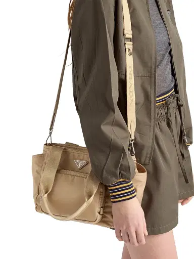 Prada Women's Re-Nylon Tote Bag - Light Brown | Thumbnail 3 Prada Women's Re-Nylon Tote Bag - Light Brown | Thumbnail 3