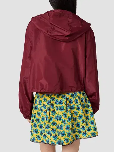 Miu Miu Women's Technical Fabric Blouson Jacket - Dark Red | Thumbnail 3 Miu Miu Women's Technical Fabric Blouson Jacket - Dark Red | Thumbnail 3