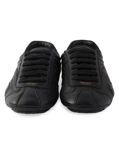 Prada Women's Montecarlo Nappa Leather Sneakers - Black - Size 11 | Thumbnail 4 Prada Women's Montecarlo Nappa Leather Sneakers - Black - Size 11 | Thumbnail 4