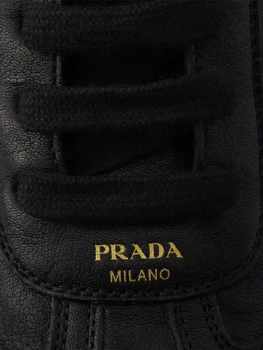 Prada Women's Montecarlo Nappa Leather Sneakers - Black - Size 11 | Thumbnail 5 Prada Women's Montecarlo Nappa Leather Sneakers - Black - Size 11 | Thumbnail 5