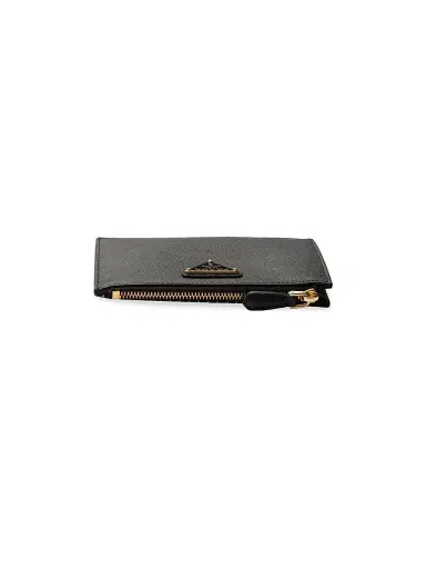 Prada Women's Printed Saffiano Leather Card Holder - Black Gold | Thumbnail 3 Prada Women's Printed Saffiano Leather Card Holder - Black Gold | Thumbnail 3