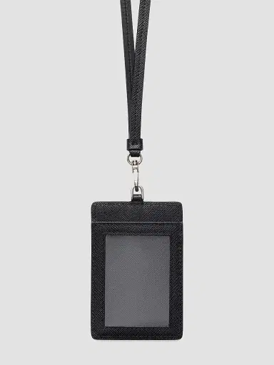 Prada Women's Saffiano Leather Badge Holder - Black | Thumbnail 3 Prada Women's Saffiano Leather Badge Holder - Black | Thumbnail 3