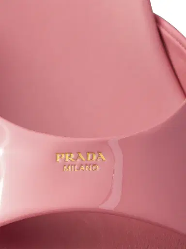 Prada Women's Patent Leather Kitten Heel Sandals - Pink | Thumbnail 4 Prada Women's Patent Leather Kitten Heel Sandals - Pink | Thumbnail 4