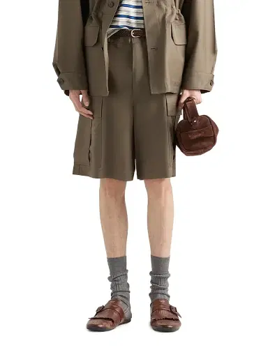 Prada Men's Mohair and Wool Bermudas - Green | Thumbnail 2 Prada Men's Mohair and Wool Bermudas - Green | Thumbnail 2