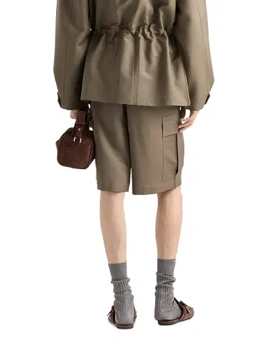 Prada Men's Mohair and Wool Bermudas - Green | Thumbnail 3 Prada Men's Mohair and Wool Bermudas - Green | Thumbnail 3