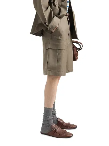 Prada Men's Mohair and Wool Bermudas - Green | Thumbnail 4 Prada Men's Mohair and Wool Bermudas - Green | Thumbnail 4