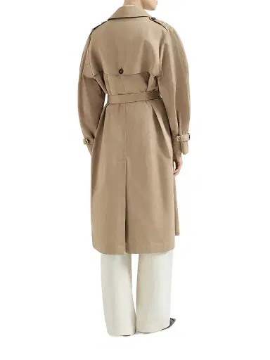 Brunello Cucinelli Women's Cotton and Linen Twill Trench Coat with Monili | Thumbnail 3 Brunello Cucinelli Women's Cotton and Linen Twill Trench Coat with Monili | Thumbnail 3