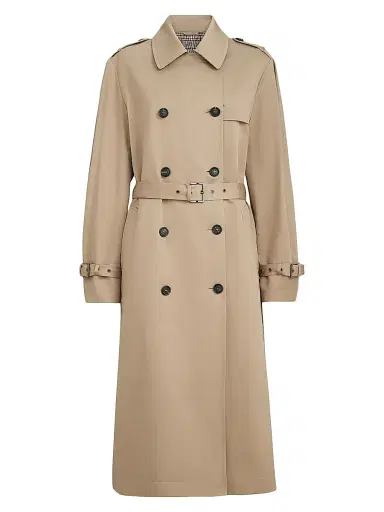 Brunello Cucinelli Women's Cotton and Linen Twill Trench Coat with Monili | Thumbnail 1 Brunello Cucinelli Women's Cotton and Linen Twill Trench Coat with Monili | Thumbnail 1