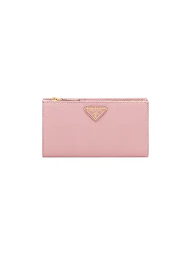 Prada Women's Large Saffiano Leather Wallet - Baby Pink | Thumbnail 1 Prada Women's Large Saffiano Leather Wallet - Baby Pink | Thumbnail 1