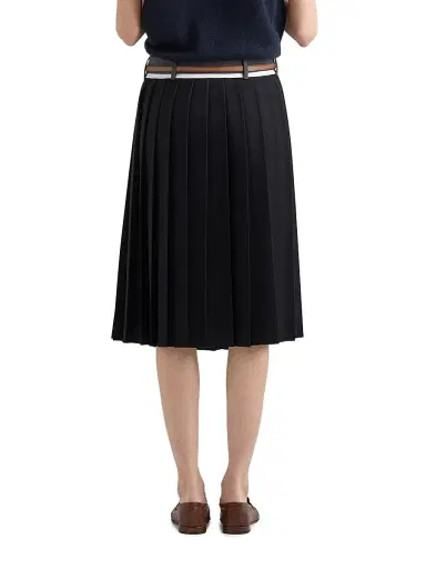 Prada Women's Pleated Rush Stitch Midi Skirt - Navy Blue - Size 6 | Thumbnail 3 Prada Women's Pleated Rush Stitch Midi Skirt - Navy Blue - Size 6 | Thumbnail 3