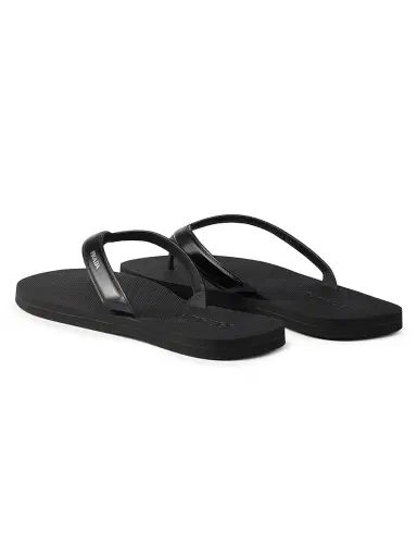 Prada Men's Brushed Leather Flip-Flops - Black | Thumbnail 3 Prada Men's Brushed Leather Flip-Flops - Black | Thumbnail 3