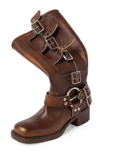 Miu Miu Women's Leather Boots - Brown | Thumbnail 2 Miu Miu Women's Leather Boots - Brown | Thumbnail 2