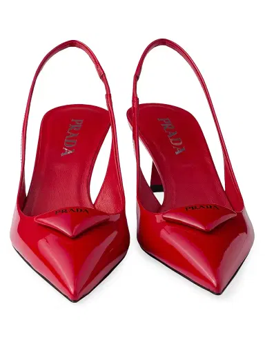 Prada Women's Patent Leather 55MM Slingback Pumps | Thumbnail 4 Prada Women's Patent Leather 55MM Slingback Pumps | Thumbnail 4