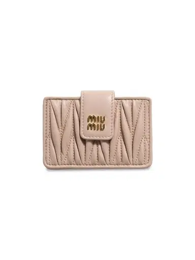 Miu Miu Women's Matelassé Nappa Leather Card Holder | Thumbnail 1 Miu Miu Women's Matelassé Nappa Leather Card Holder | Thumbnail 1